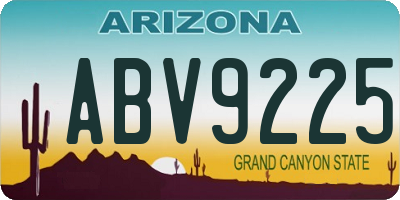 AZ license plate ABV9225