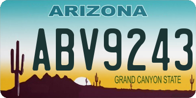 AZ license plate ABV9243
