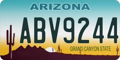 AZ license plate ABV9244