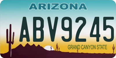 AZ license plate ABV9245
