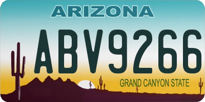 AZ license plate ABV9266