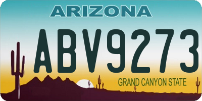 AZ license plate ABV9273