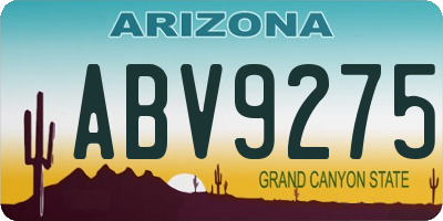 AZ license plate ABV9275