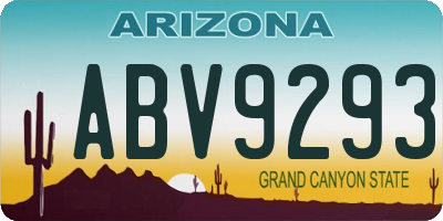 AZ license plate ABV9293