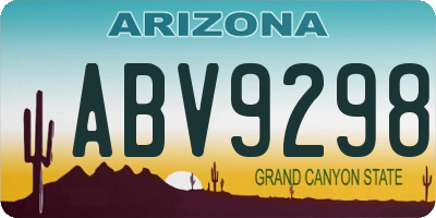AZ license plate ABV9298