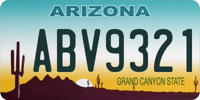 AZ license plate ABV9321