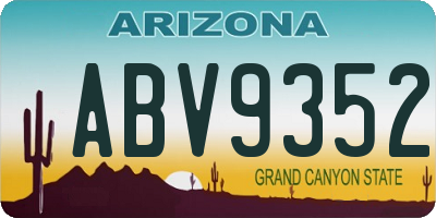 AZ license plate ABV9352