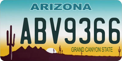 AZ license plate ABV9366