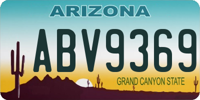 AZ license plate ABV9369