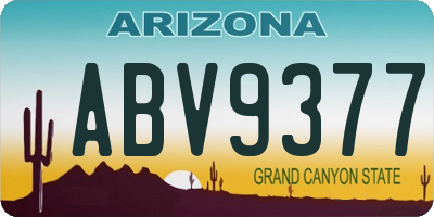 AZ license plate ABV9377