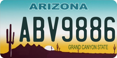 AZ license plate ABV9886