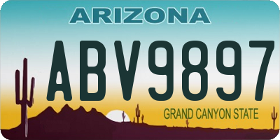AZ license plate ABV9897