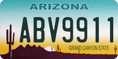 AZ license plate ABV9911