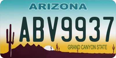 AZ license plate ABV9937