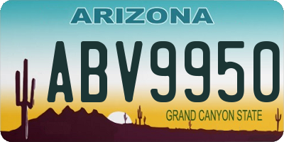 AZ license plate ABV9950