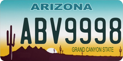 AZ license plate ABV9998