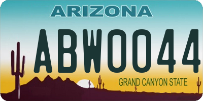 AZ license plate ABW0044