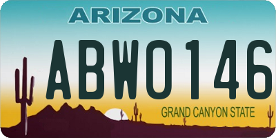 AZ license plate ABW0146