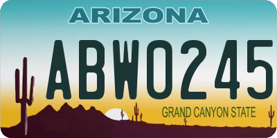 AZ license plate ABW0245