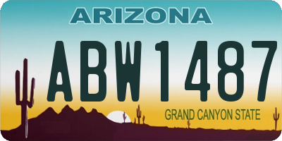 AZ license plate ABW1487