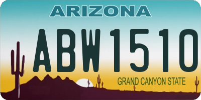 AZ license plate ABW1510