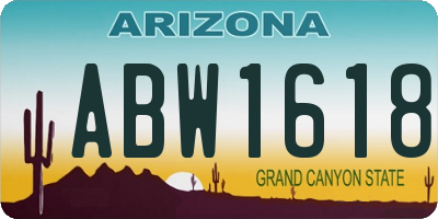 AZ license plate ABW1618