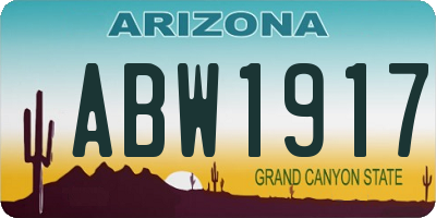 AZ license plate ABW1917