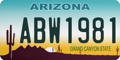 AZ license plate ABW1981