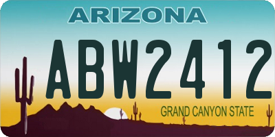 AZ license plate ABW2412