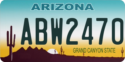 AZ license plate ABW2470