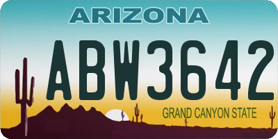 AZ license plate ABW3642
