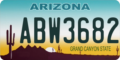AZ license plate ABW3682