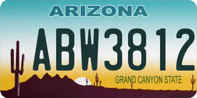 AZ license plate ABW3812