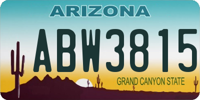 AZ license plate ABW3815