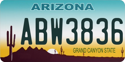 AZ license plate ABW3836