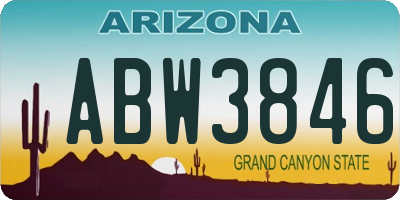 AZ license plate ABW3846
