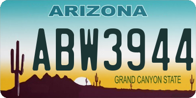 AZ license plate ABW3944