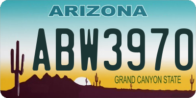 AZ license plate ABW3970