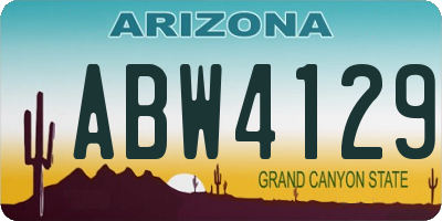 AZ license plate ABW4129