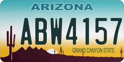 AZ license plate ABW4157