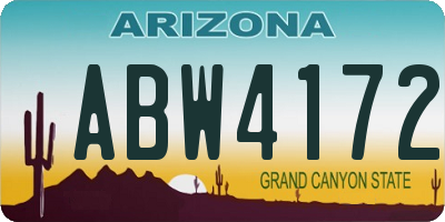 AZ license plate ABW4172