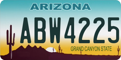 AZ license plate ABW4225