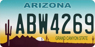 AZ license plate ABW4269