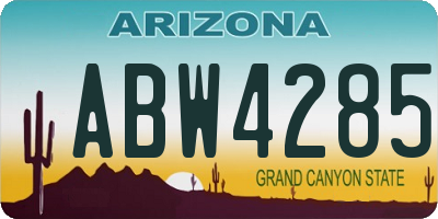AZ license plate ABW4285