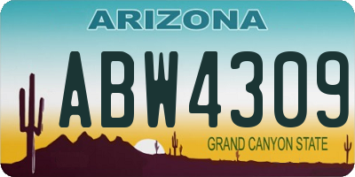 AZ license plate ABW4309