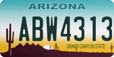 AZ license plate ABW4313