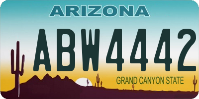 AZ license plate ABW4442