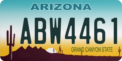 AZ license plate ABW4461