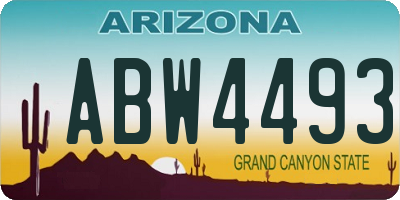 AZ license plate ABW4493