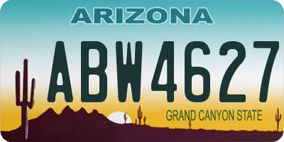AZ license plate ABW4627